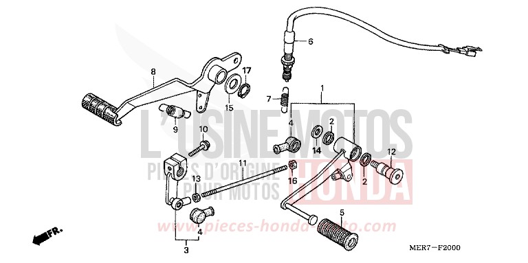 BREMSPEDAL/ SCHALTPEDAL (CBF600S6/SA6/N6/NA6) von CBF600N ABS QUASAR SILVER METALLIC (NHA48) von 2006